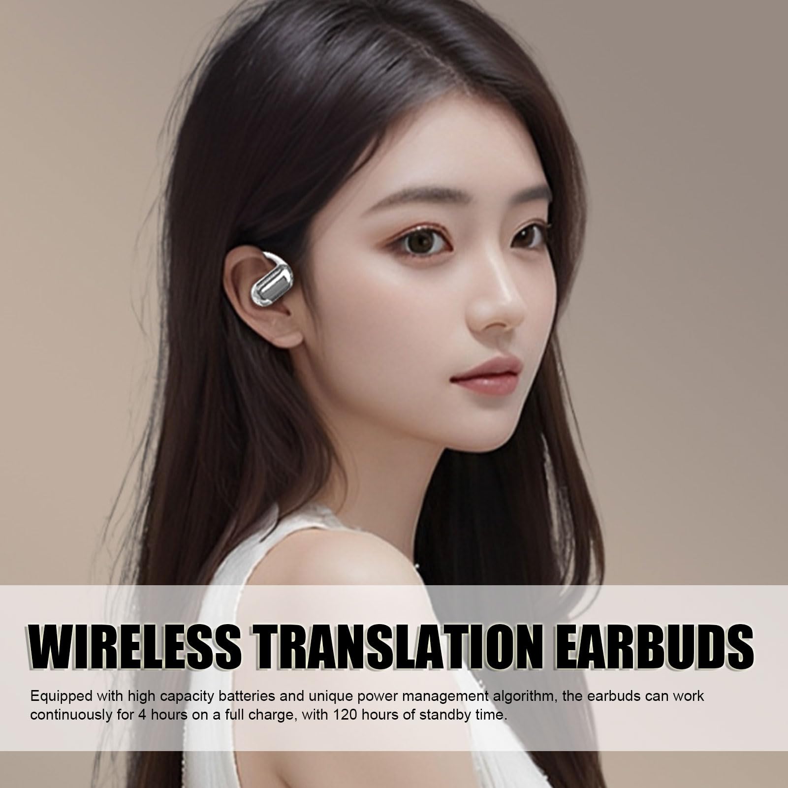 AI Language Translator Earbuds, Real Time Translation Earbuds with Charging Case Support 80 Languages, Language Translation Device Long Battery Life, for Travel Business Learning 1
