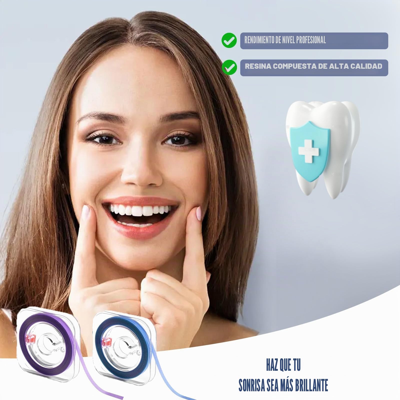 Tiras de Pulido Dental 2 pcs, Rodillo Abrasivo para Lijado de Dientes, Archivo de Resina, Papel de Lija Dental para Blanqueamiento