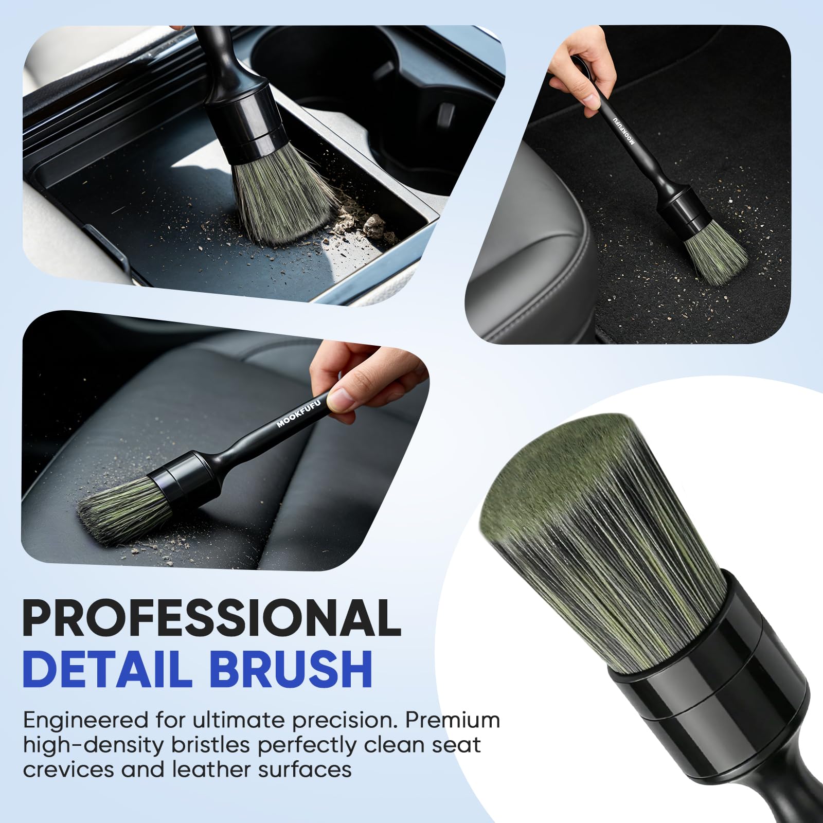 Car Detailing Brush Set - 6 Piece Interior Exterior Kit -5