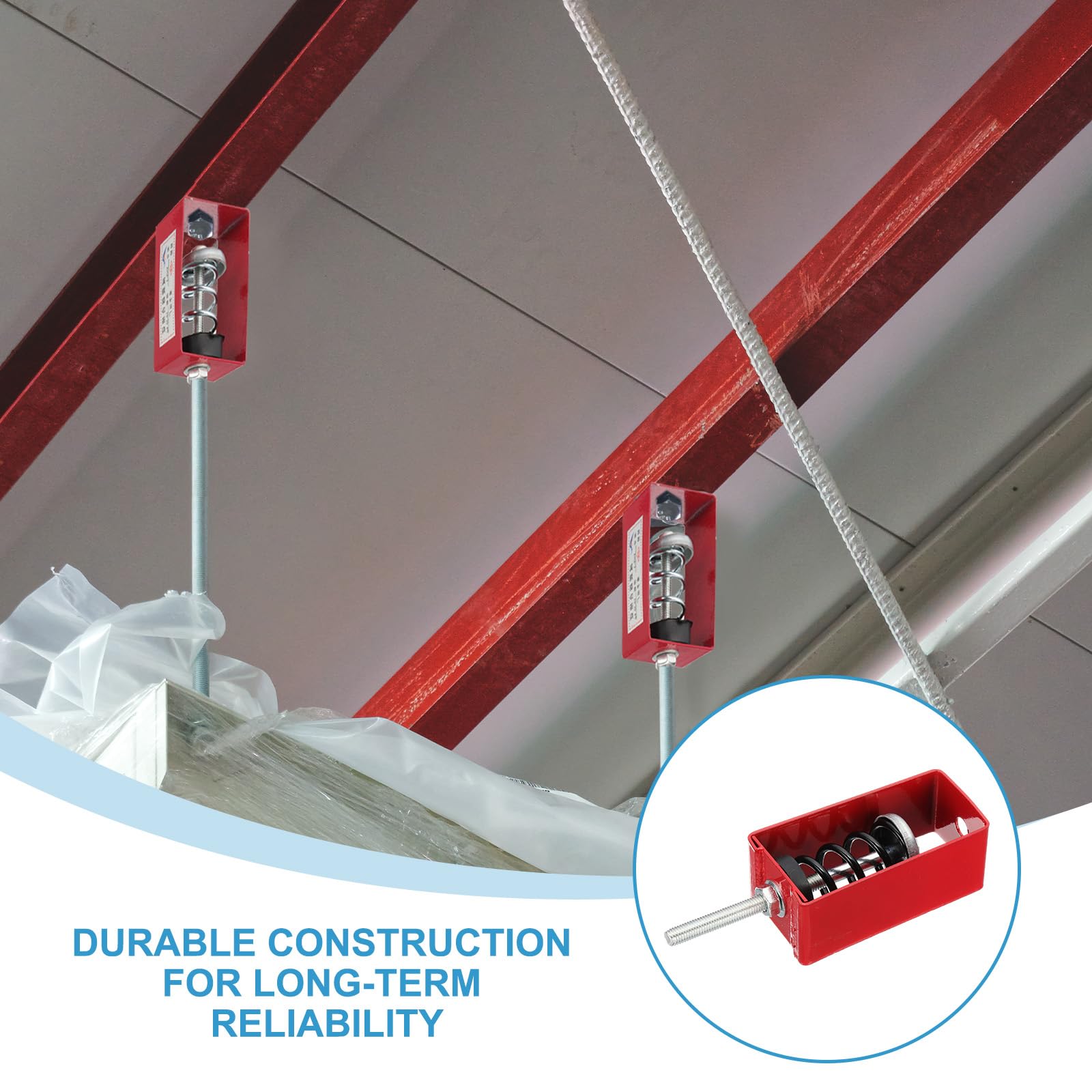 PATIKIL Suspentes De Ressort De Plafond Isolateurs De Vibrations, 8 Pièces 110lbs Supports Amortisseurs De Vibrations Mécaniques Anti-Vibrations Pour A/C Processeur D'Air,(XHS) Rouge