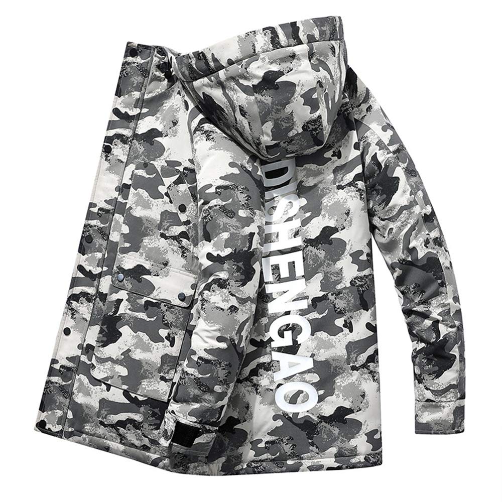 Enen Men's Camouflage Padded Jacket Hooded Jacket Thick Ultrawarm Winter Coat Windproof Outerwear - Microfibre Filler - For Winter Travelling, Walking, Ski Jacket (,Xxl)