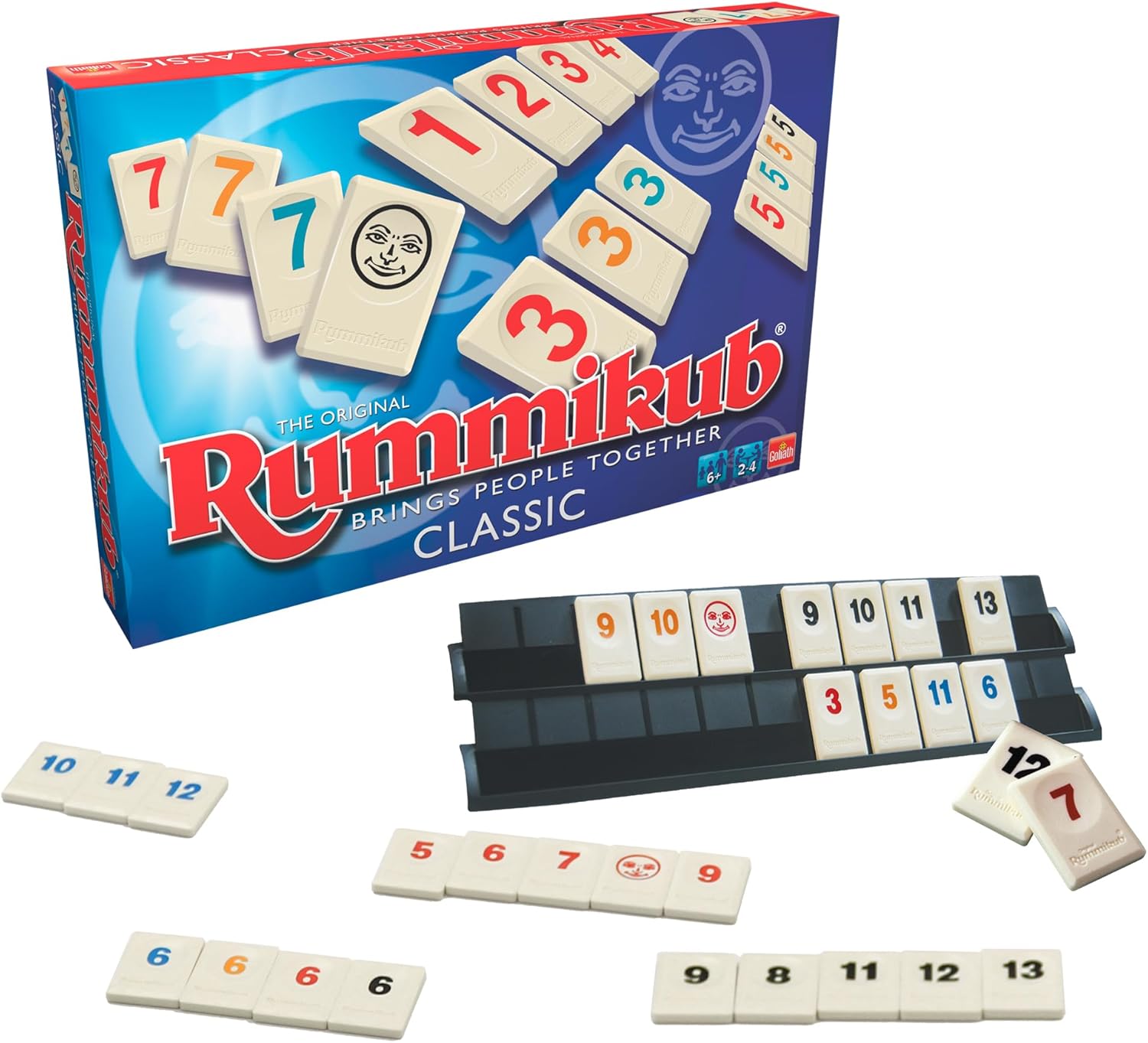 Bizak, Rummikub Original 6 Players, Board Game + 6 Years, Board Games for Adults and Children, Strategic Card Game, Strategic Game for 2 to 6 Players (64550400)