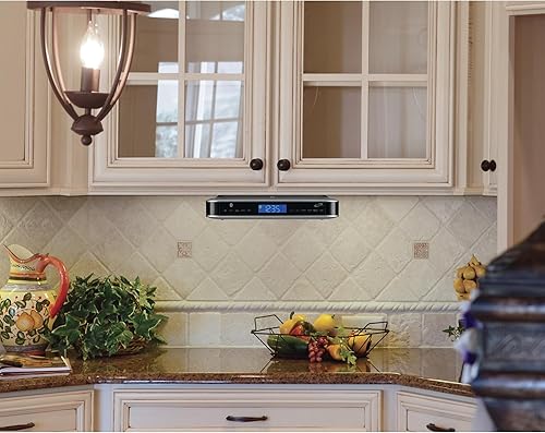 Miniatura 4 de iLive Sistema de música para debajo del gabinete con altavoces estéreo integrados y radio FM/puerto USB compatible con archivos MP3, puerto