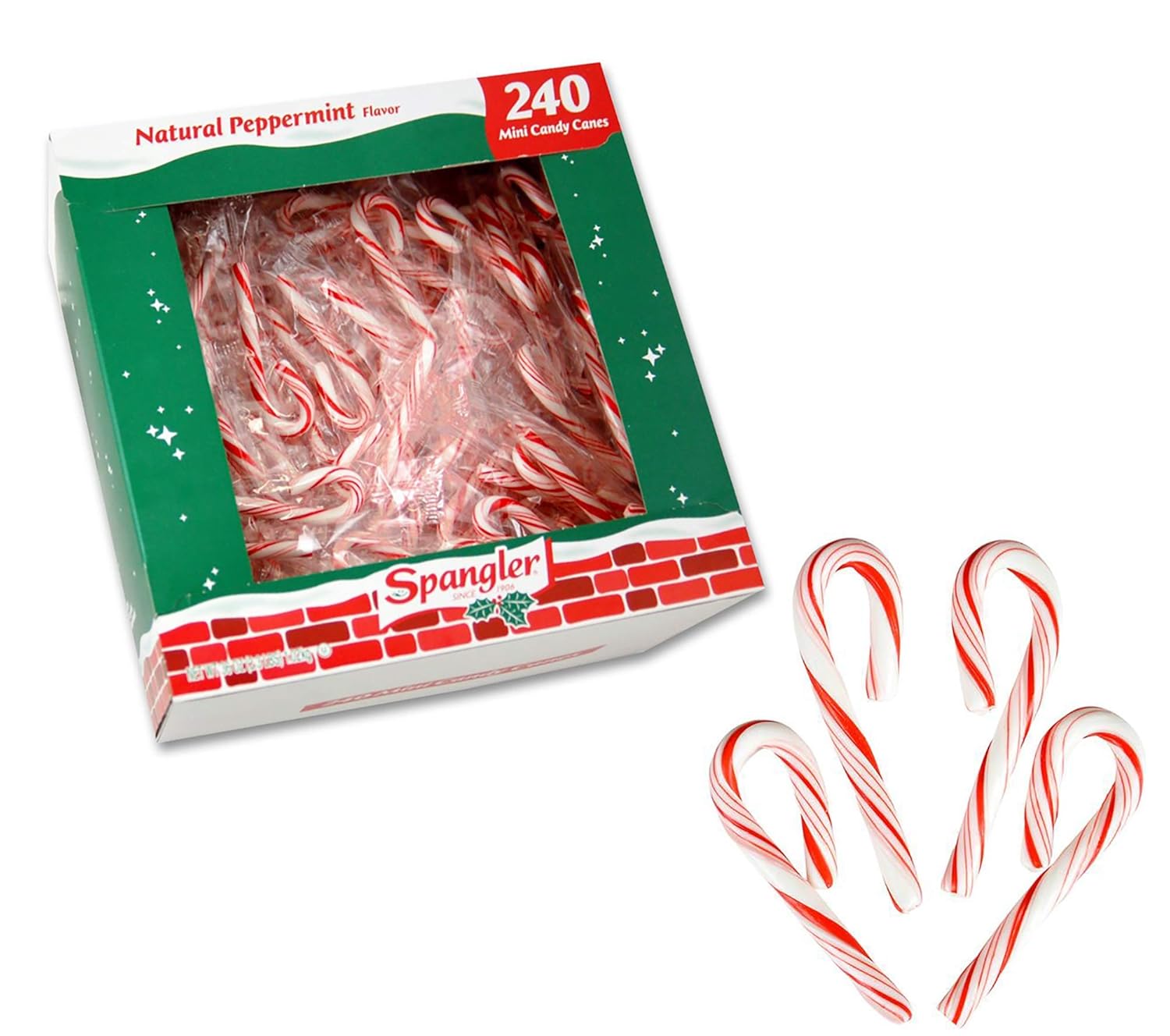 240 Mini Candy Canes Individually Wrapped, Peppermint