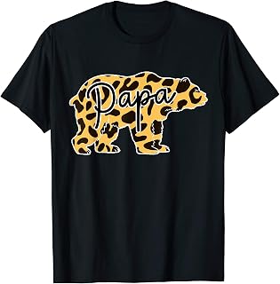 Papa Bear Cheetah Leopard Print Gift Winter Christmas Gift T-Shirt