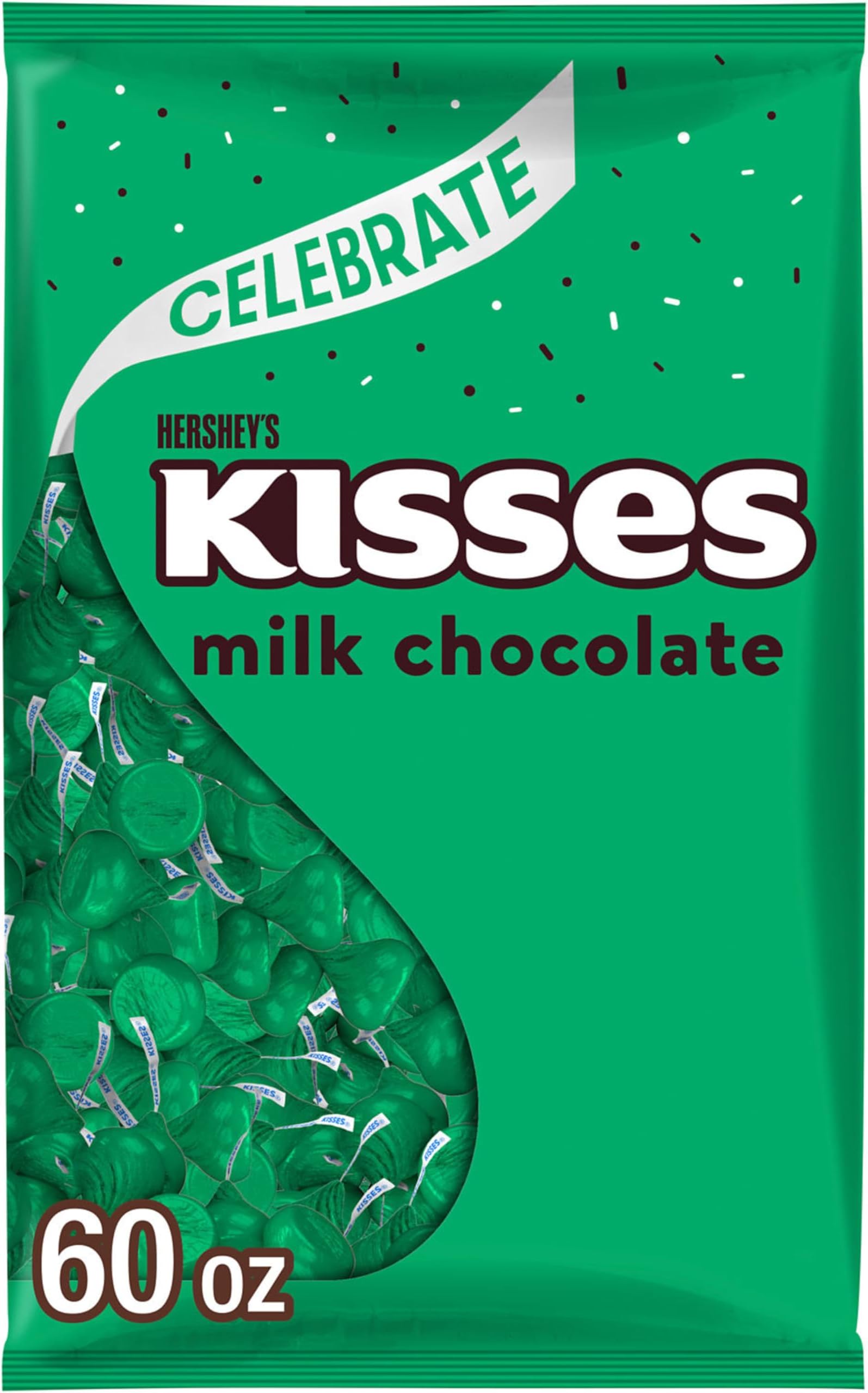 KISSES Milk Chocolate Candy Bulk Bag, 60 oz