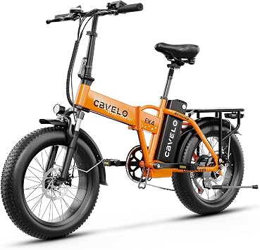 Cybervelo 750W Folding Electric Bike, 48V 20.8AH/50AH Large Removable Battery E-Bike, 80 Miles Max Range, 20 Fat Tire Electric Bike for Adults, Adult Electric Bicycles for Commute