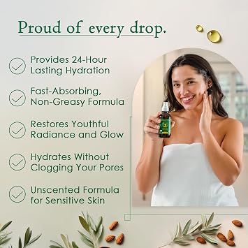 Organic Face Oil for Dry Skin - Unscented Anti-Aging Facial Oil - Jojoba, Rosehip, Almond, Olive, Vitamin E - Gua Sha oil - Fragrance Free Natural Body Moisturizer for Women & Men 4 oz