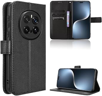 Compatible with Honor Magic 7 Pro Leather Case Cover,PU Leather flip Cover Compatible with Honor Magic7 Pro 5G PTP-AN10 PTP-AN70 Case Cover Black