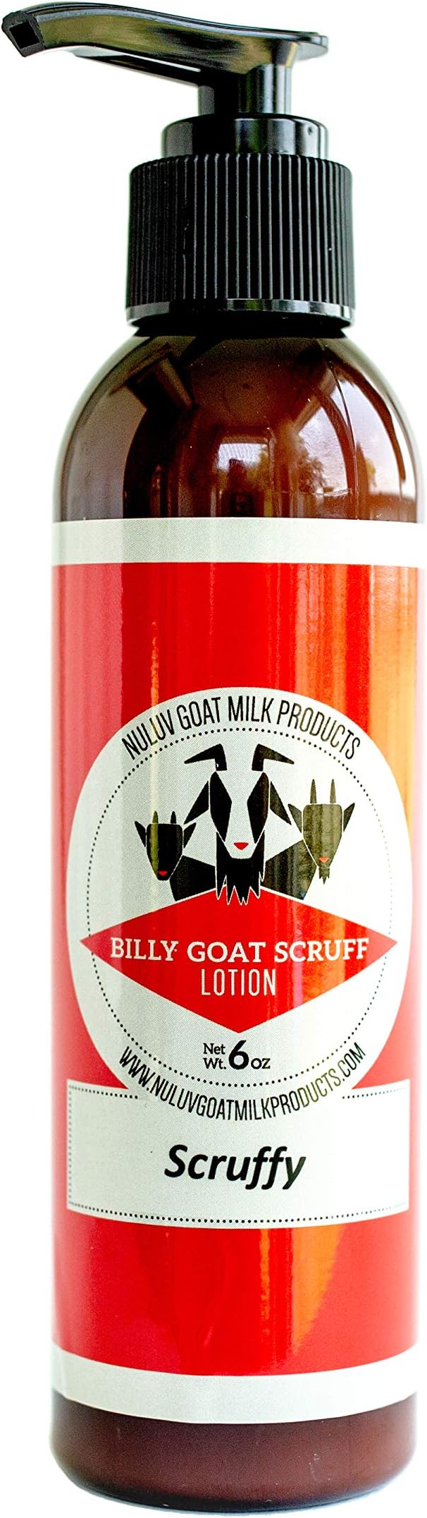 Nuluv Goat Milk Body Lotion, Made in USA - Nourishing, Soothing and Softening for Healthy, Happy Skin (Standard Pump, Scruffy)