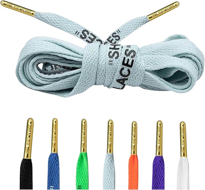 Loop King Laces 1 Pair Off White Style Shoe Laces with Gold Loop King Laces 1 Pair Off White Style Shoe Laces with Gold
