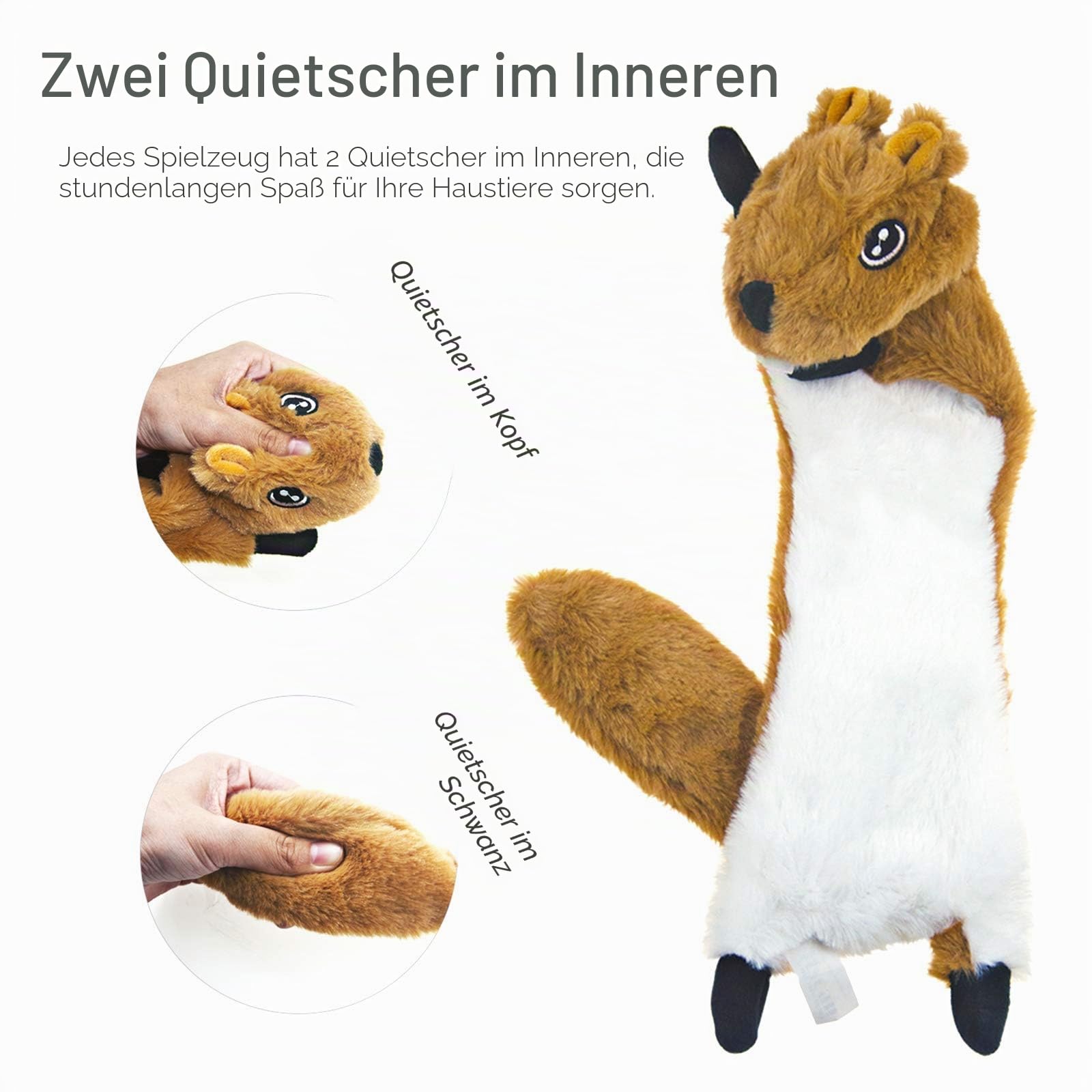 SHARLOVY Dog Quietschspielzeug 5er-Pack, Haustierspielzeug Crinkle Hundespielzeug Keine Fülltiere Hundeplüschtier Hundekauspielzeug für große Hunde und mittelgroße Hunde 5er-Pack für große