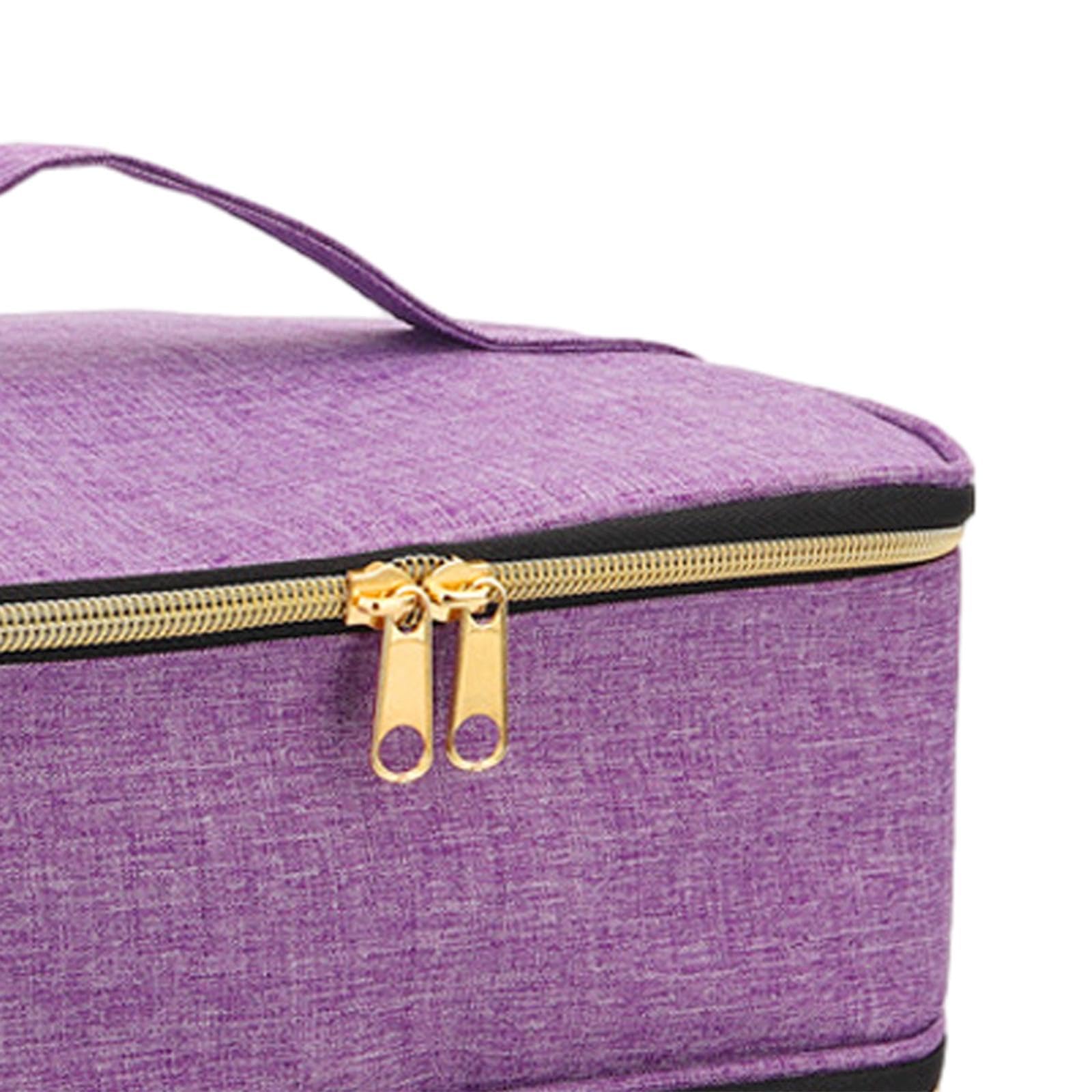 Organizer na lakier do paznokci mieści 30 butelek, podróżny futerał na lakier do paznokci, 2 zestaw (fioletowy), 25cmx22cmx17cm, jako opis