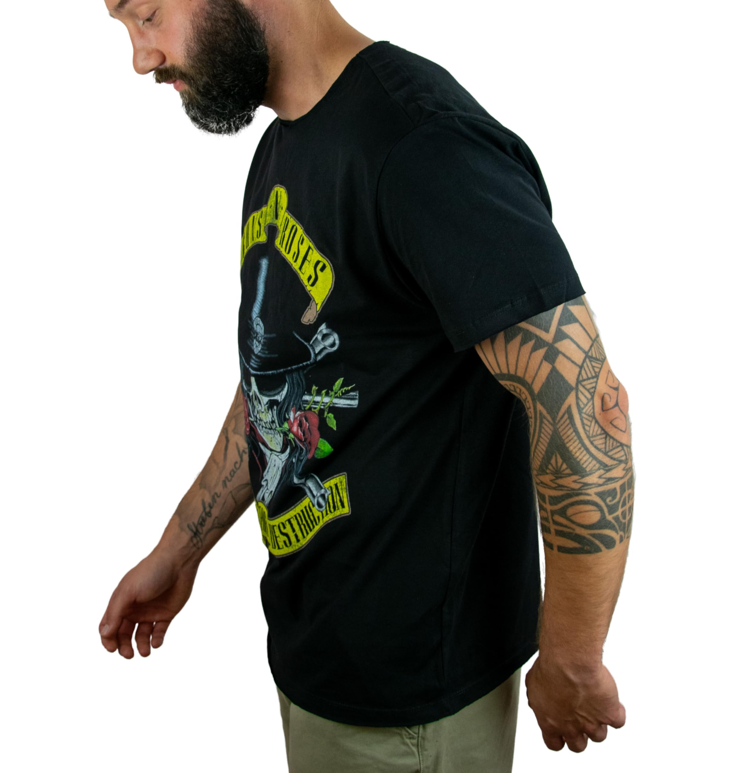 Amplified Guns N Roses T-shirt unisexe Motif tête de mort Noir
