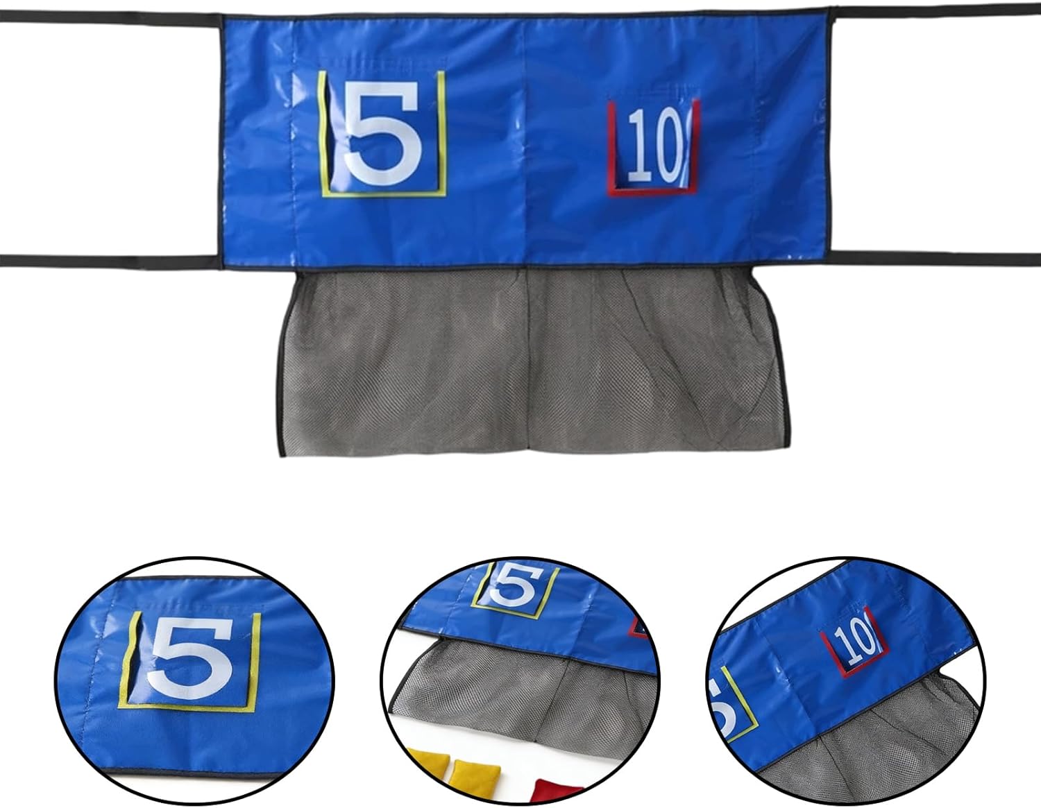 Trampoline Sandbag Throwing Net, with Active Play Confidence Builder, 96cm, Trampoline Toss Game, Sandbag Target Net, Foldable, for Kids Boys Girls, Garden, Backyard, Lawn, Park, Playground