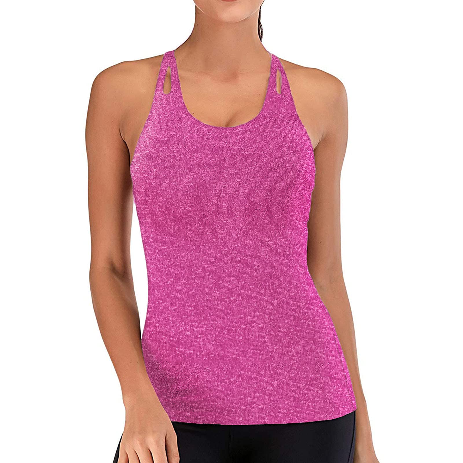 Padaleks Womens Workout Top Sleeveless Backless Summer Shirts Vest Racerback Sports Yoga Tank Tops Activewear