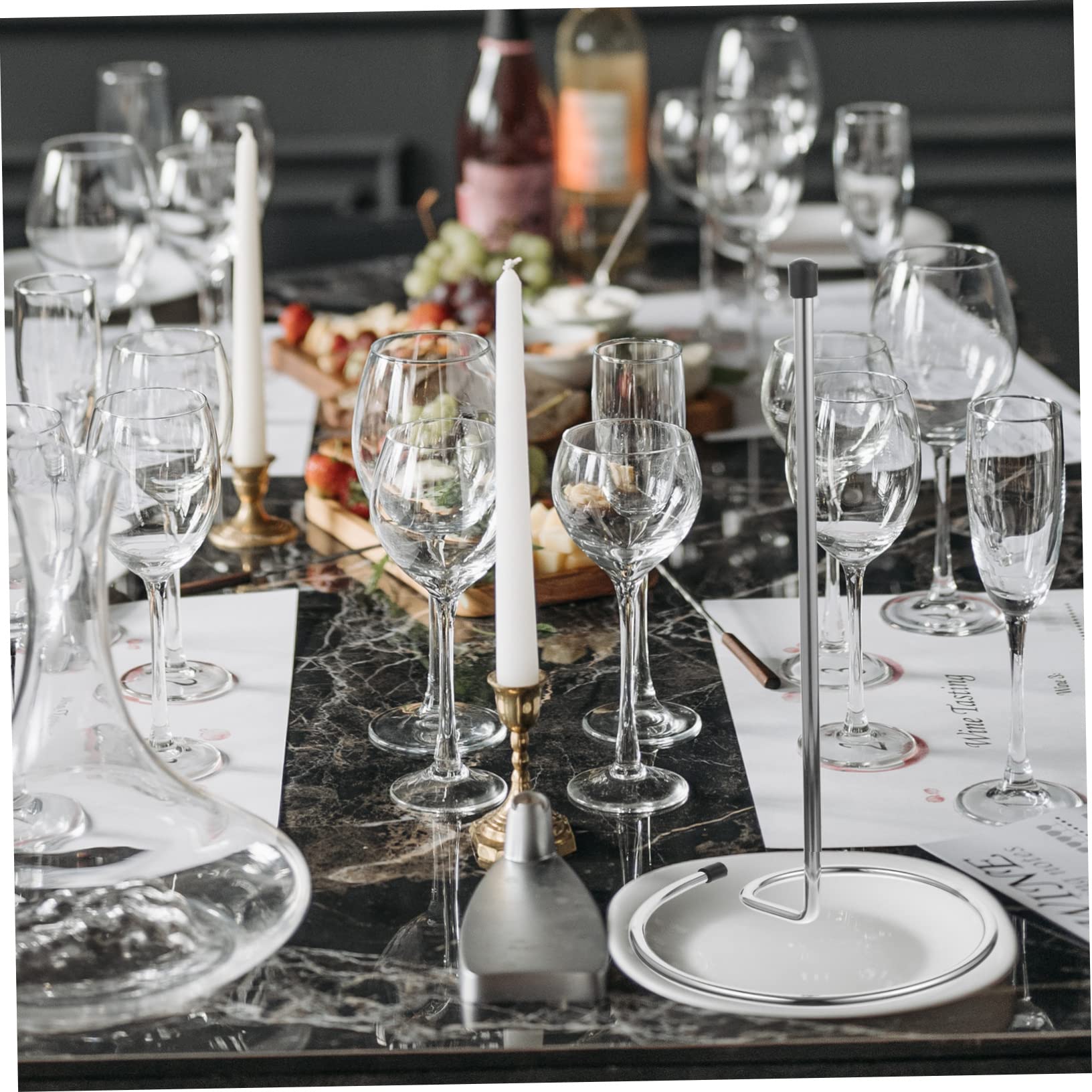 PRETYZOOM Égouttoir à Carafe à Vin Séchage Rapide et Maintien Vertical Lot de 2 Pièces en Acier Inoxydable Argenté pour Restaurants et Maison