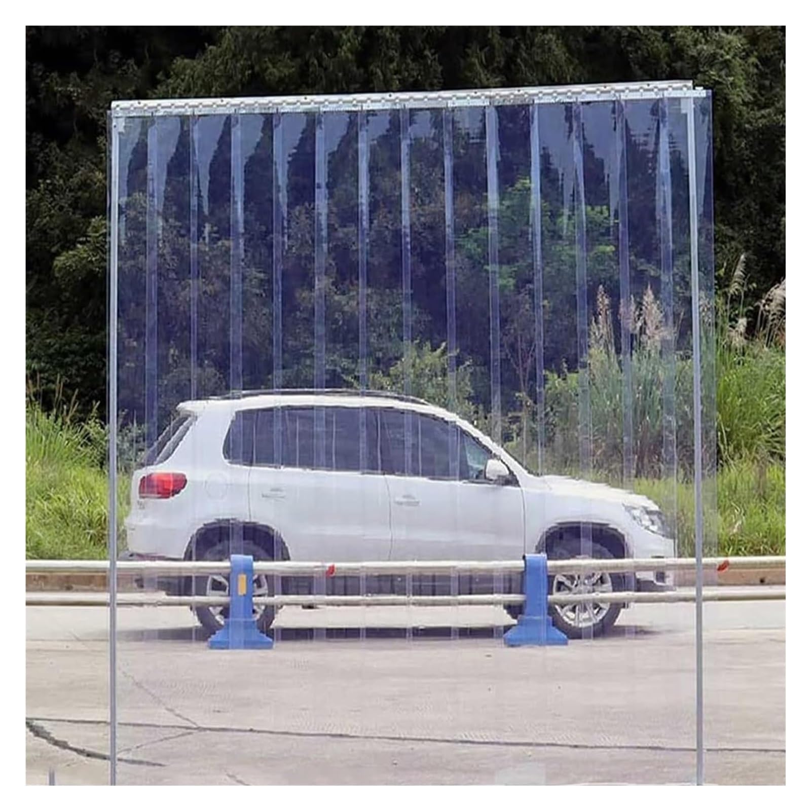 Rideau à lamelles en PVC transparent pour stockage au froid, lattes verticales en PVC, facile à installer, design stable, 0,75 x 2 m, idéal pour les entrepôts et les zones de réfrigération