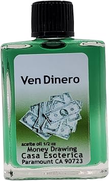 Money Drawing Oil Ven Dinero Aceite Spiritual Anointing Oil by CASA ESOTERICA MAGICK SPACE - 0.5 FL OZ 1 Pack