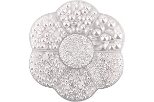 SAVITA 2/3/4/5/6/8/10mm White Flat Back Pearl Half Round Pearls for Nails