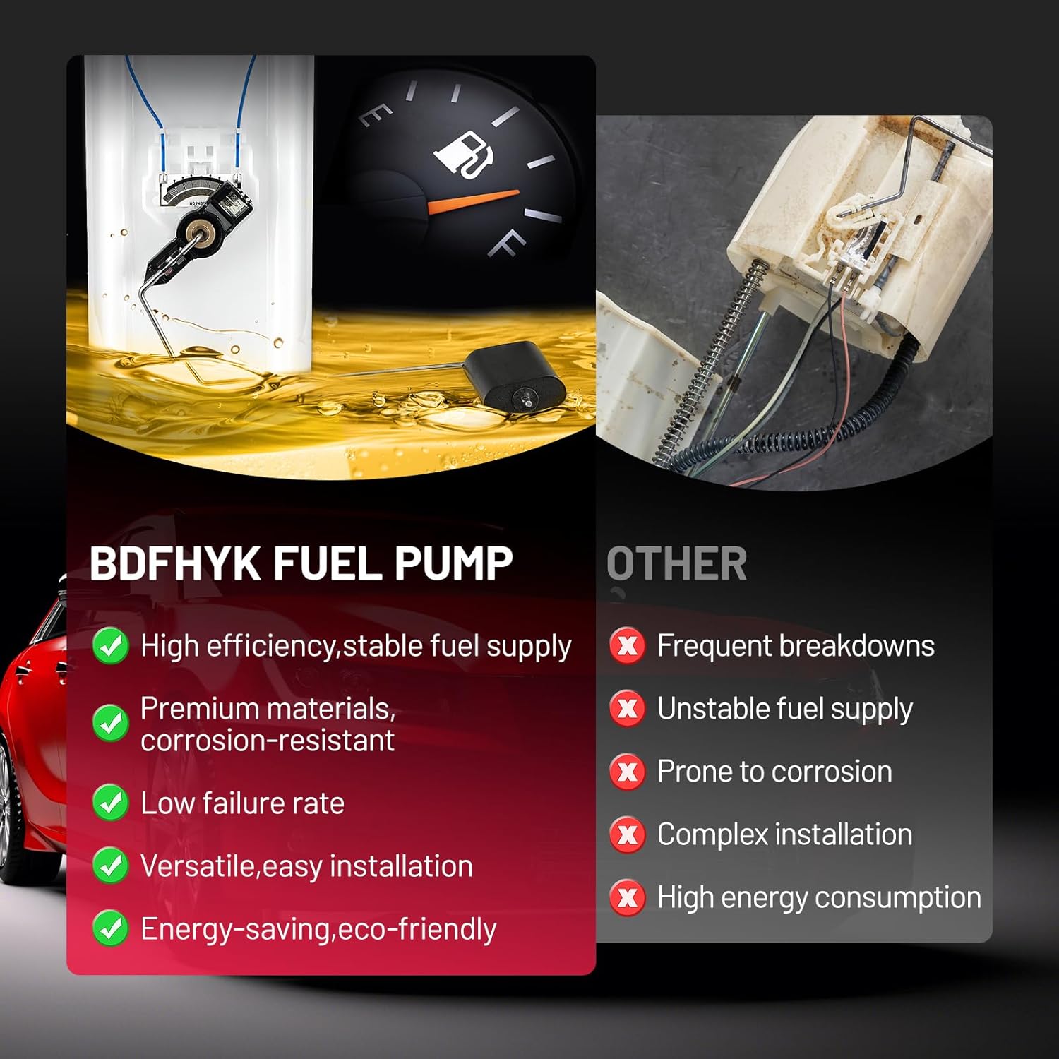 BDFHYK Fuel Pump Assembly FG1149 Compatible with Nissan Cube 2009-2014 L4 1.8L, Versa 2007-2012 L4 1.8L, Versa 2009-2011 L4 1.6L, Replaces E8855M, P76612M, SP4022M