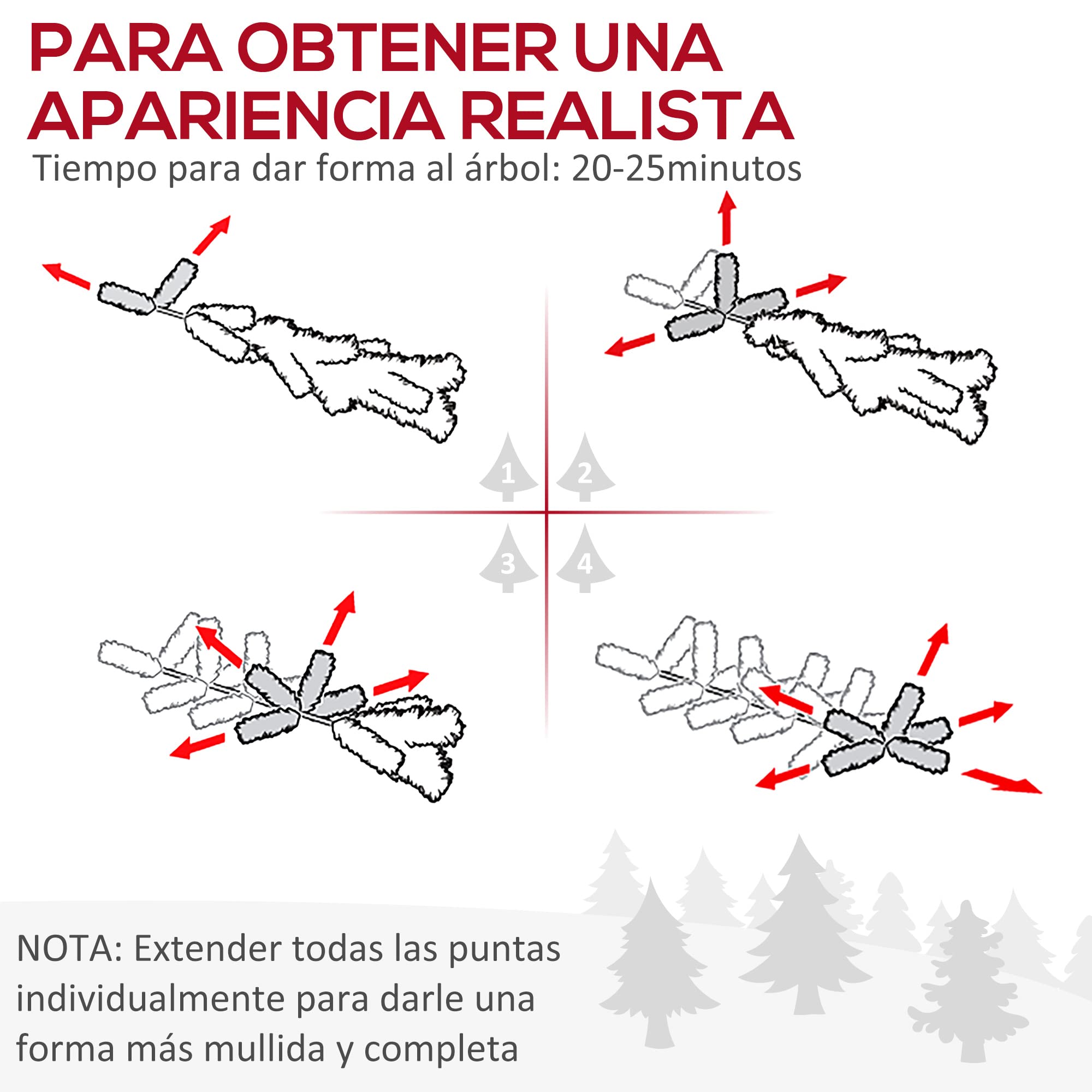 HOMCOM Árbol de Navidad Nevado 210 cm con 490 Ramas Base Plegable Verde