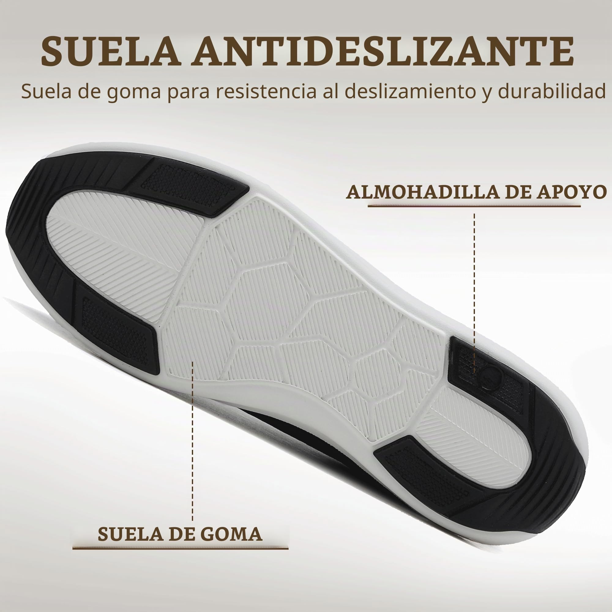 Zapatillas Hombre Zapatos Vestir Casual Sneakers Deportivas | Correr, Gimnasio, Trabajo, Senderismo, Con Cremallera, Transpirables, Antideslizante, Moda
