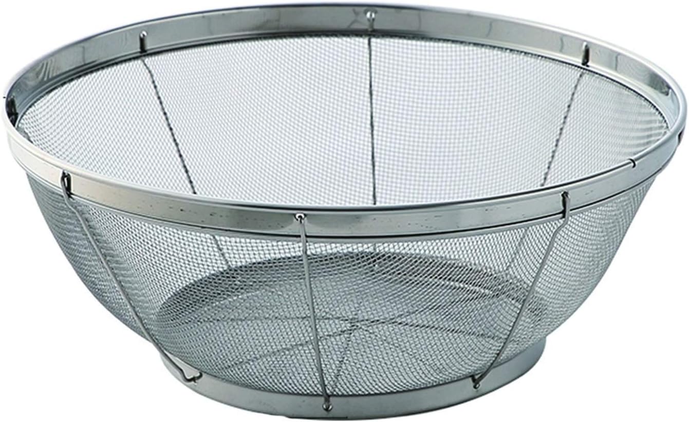 Draining Rack Stainless Steel Colander is Used for Sieving Sifting Filtering Rinsing Steaming and Cooking Round Stainless Steel Drain Rack Drainage Rack(24.5cm)