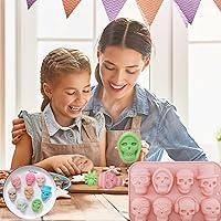 Vista 7 de 3 moldes de silicona para dulces de chocolate de Halloween, moldes de Halloween, fantasma, calabaza, murciélago, calavera, sombrero de bruja, molde