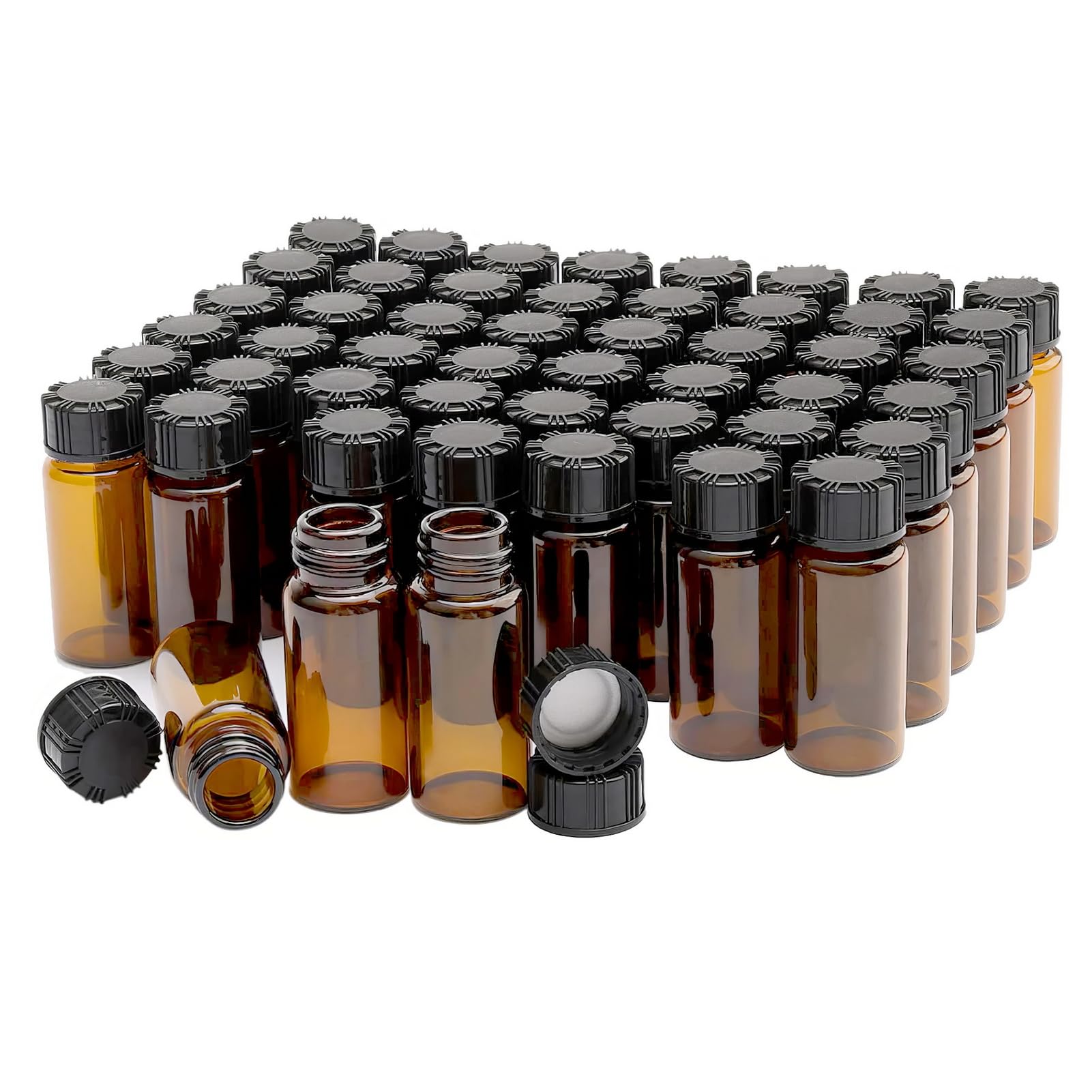 Fioles en verre 10 ml avec bouchon à vis lot de 50 pour échantillons liquides