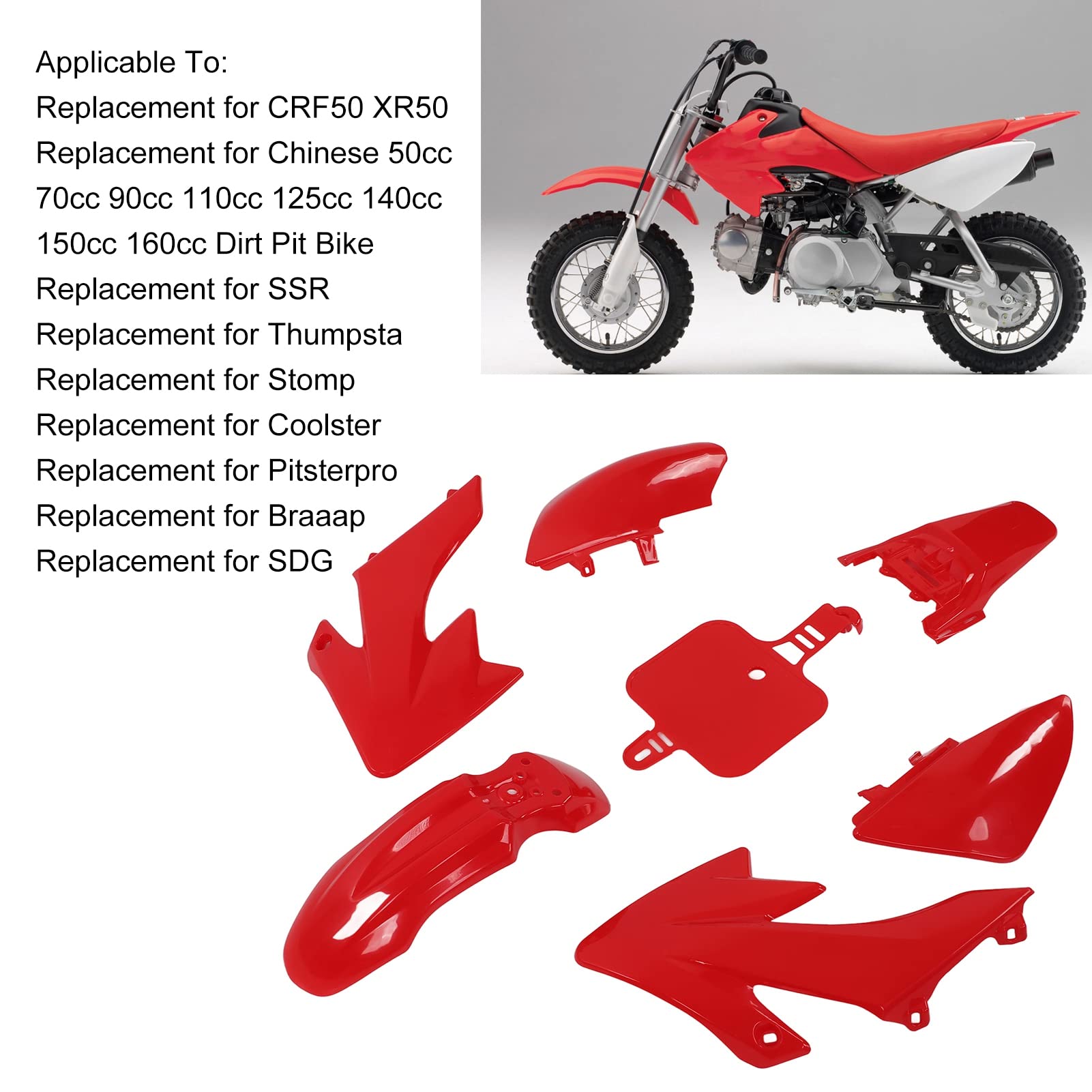 Déflecteur D'air Latéral Kit De Carénage Pour Moto Tout-Terrain XR50