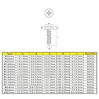 Vista 4 de Metric M1 M1.2 M1.4 M1.7 M2 - Tornillos autorroscantes de cabeza plana Phillips de acero inoxidable