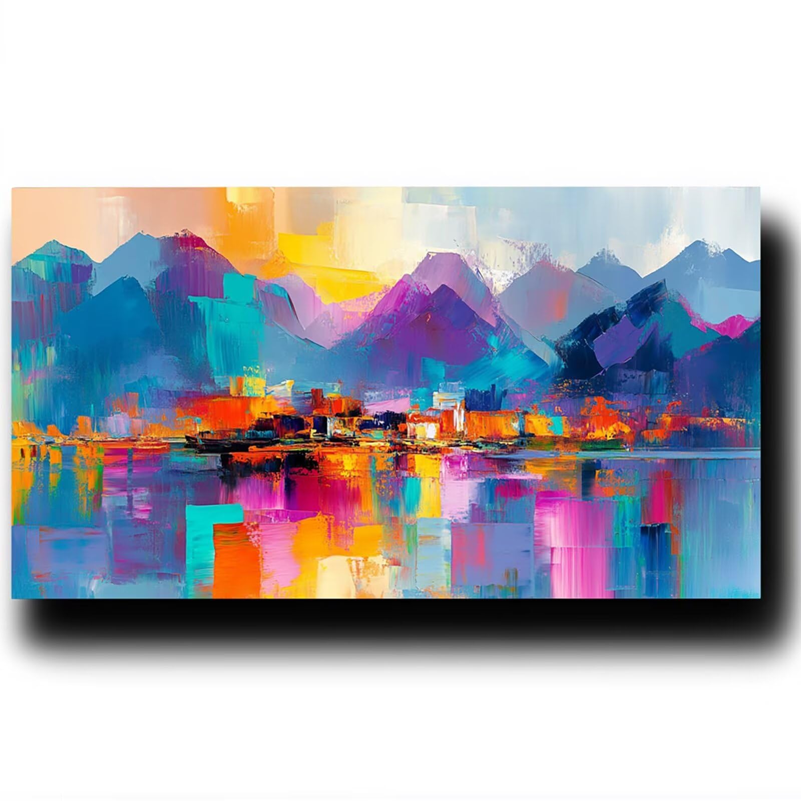 Pintar por Numeros Adultos Montaña, Pintar por Numeros Niños Kit Manualidades Adultos Paisaje Cuadros para Pintar por Numeros Pintura Acrílico, Cuadros Decoracion Salon Modernos 80X160cm 7w-R-9