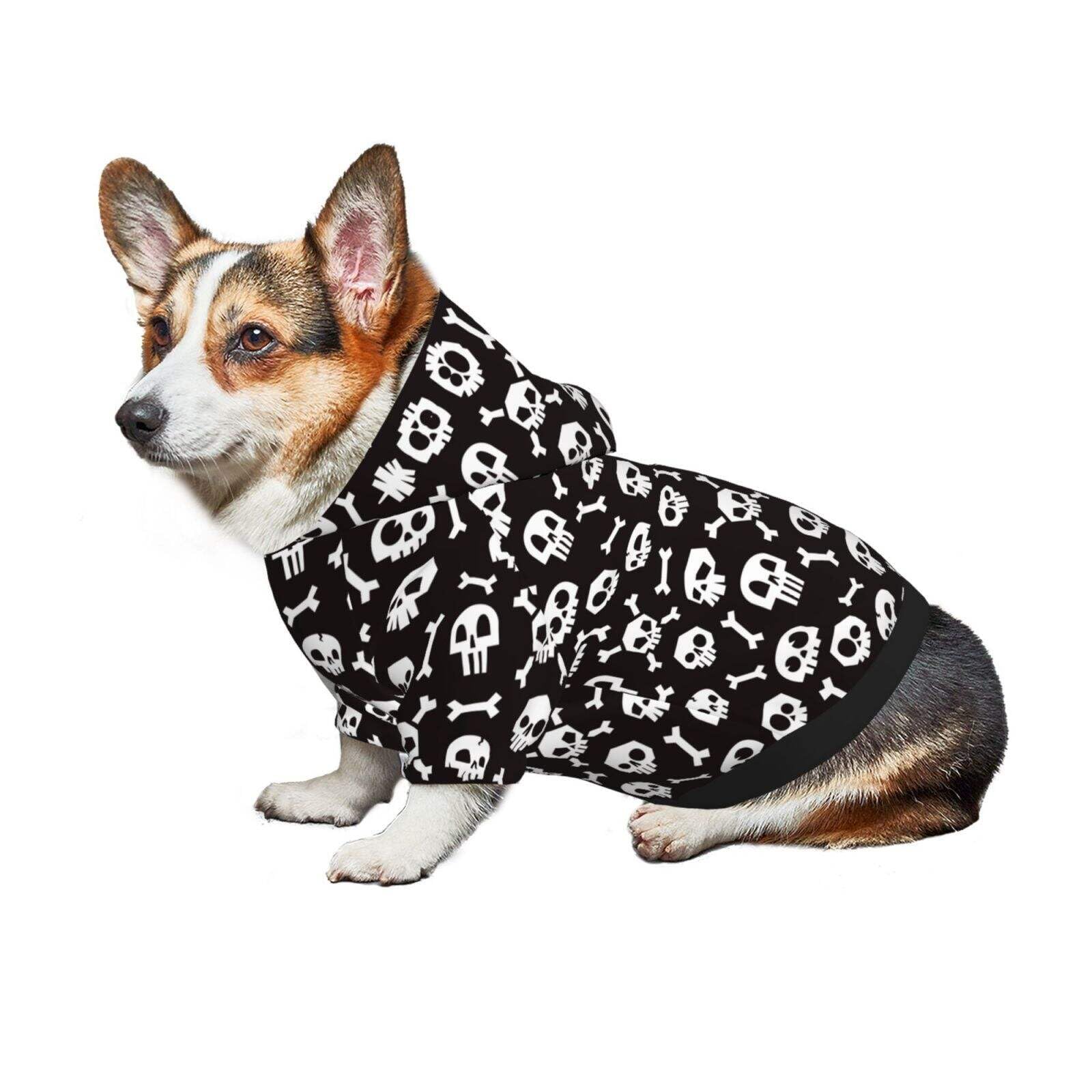 Skull Dog Hoodie Pet Clothes for Small Dog Cat Soft Funny Scary Pet Apparel Halloween Supplies, HO2, Medium - Image 4