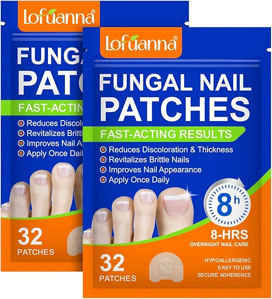 Toenail Treatment Extra Strength - 32 Pcs Nighttime Nail Patches, Overnight Toe Nail Treatments for Damaged Nails Foot Nails Repair and Care, 8-Hour Restores Healthy Appearance (2PCS)