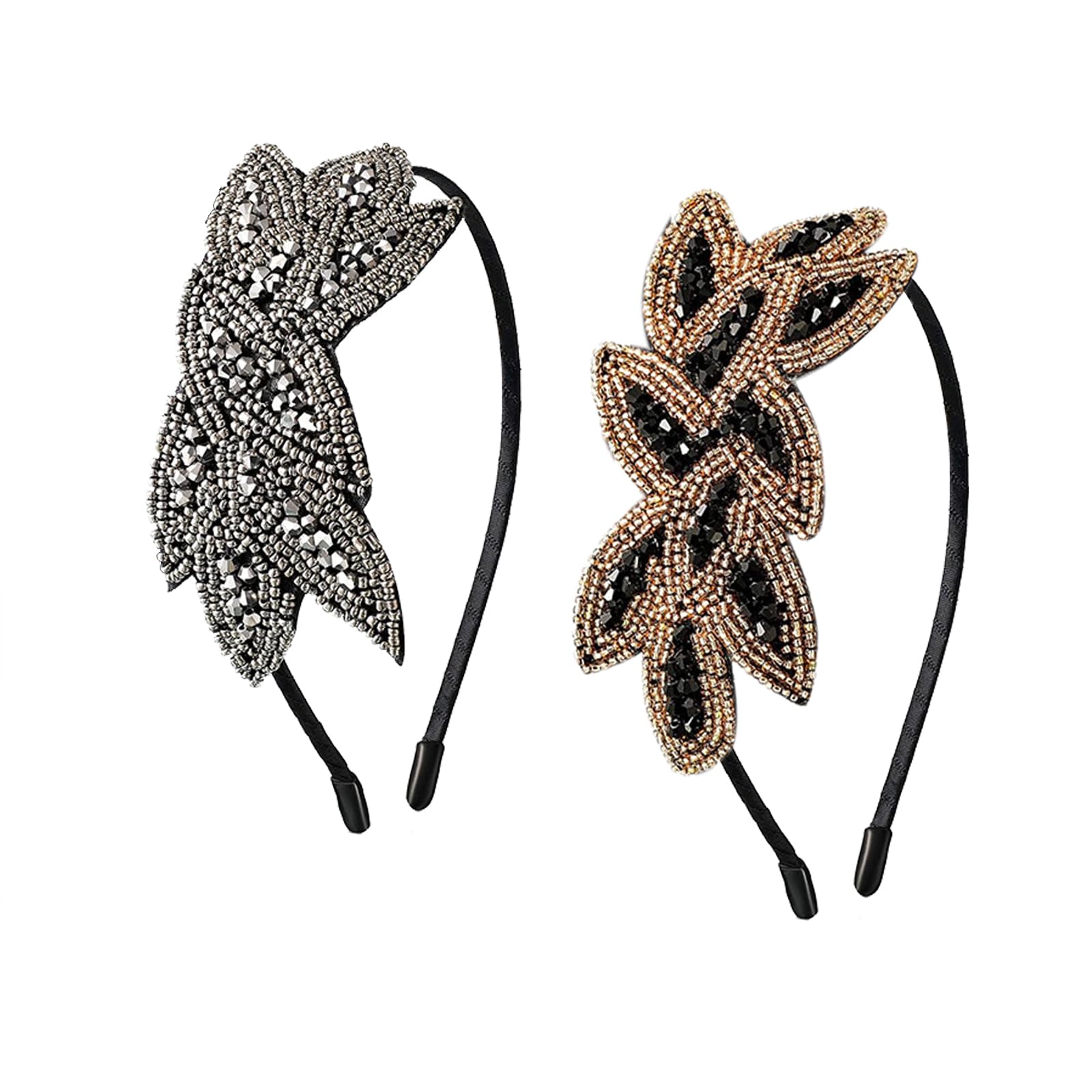 Floatdream 2 Pieces 1920s Hair Hoop, 1920s Headbands, Women's Vintage Headpiece, for 20s Style Dress Costume