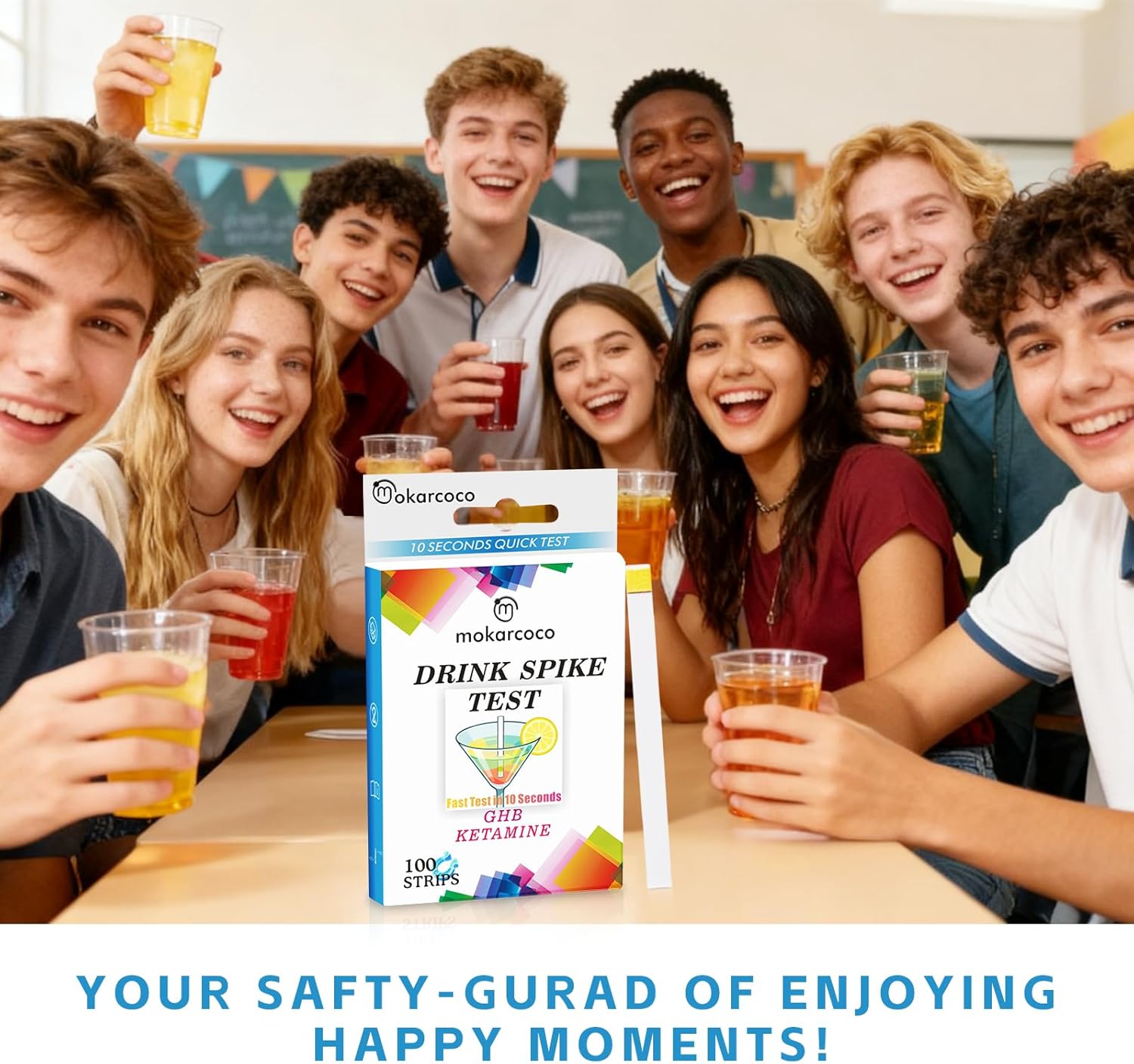 Drink Test Kit - 100 Alcohol Strips for Drink Safety | Rapid Detection Test Strips | Discreet & Portable Personal Security Device for Women | Night Out, Club & Party Essential