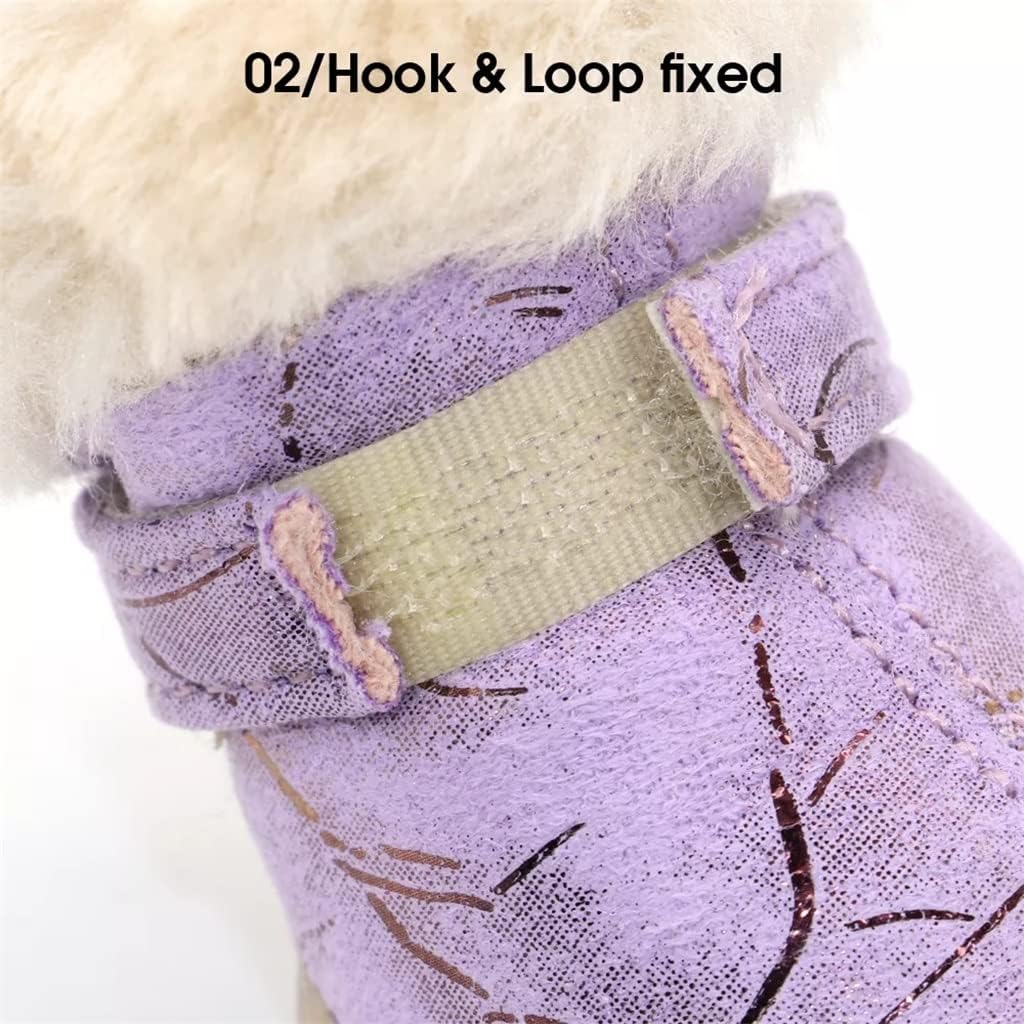 4pcs Warm Dog Cat Shoes Anti-Smooth Dog Shoes Winter Small Dog Cat Rain and Snow Shoes Small Dog Shoes (Color: Blue, Size: 2 Code) (Purple 2 Code)