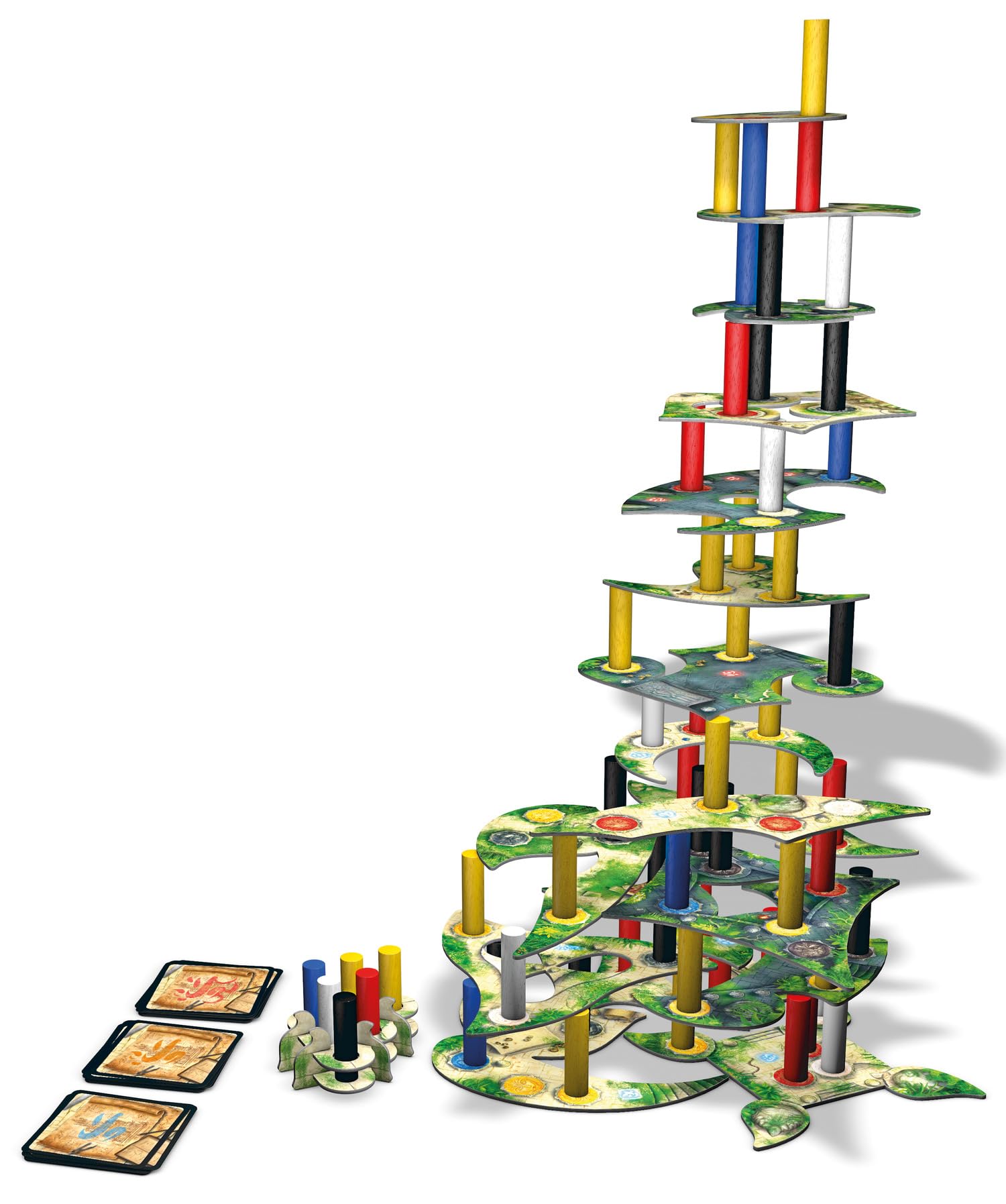 Zoch 601105101 Menara – Tempel der hohen Türme, taktisches Turmbauspiel für 1 bis 4 Baumeister, das spannende Stapelspiel für die ganze Familie, für Kinder ab 8 Jahre