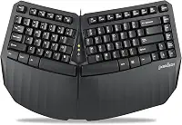 Perixx PERIBOARD-413B US, teclado dividido compacto ergonômico USB com fio - design TKL de 40 x 27,5 x 5,5 cm - preto - inglês dos EUA