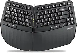 Perixx PERIBOARD-413B US, teclado dividido compacto ergonômico USB com fio - design TKL de 40 x 27,5 x 5,5 cm - preto - inglês dos EUA