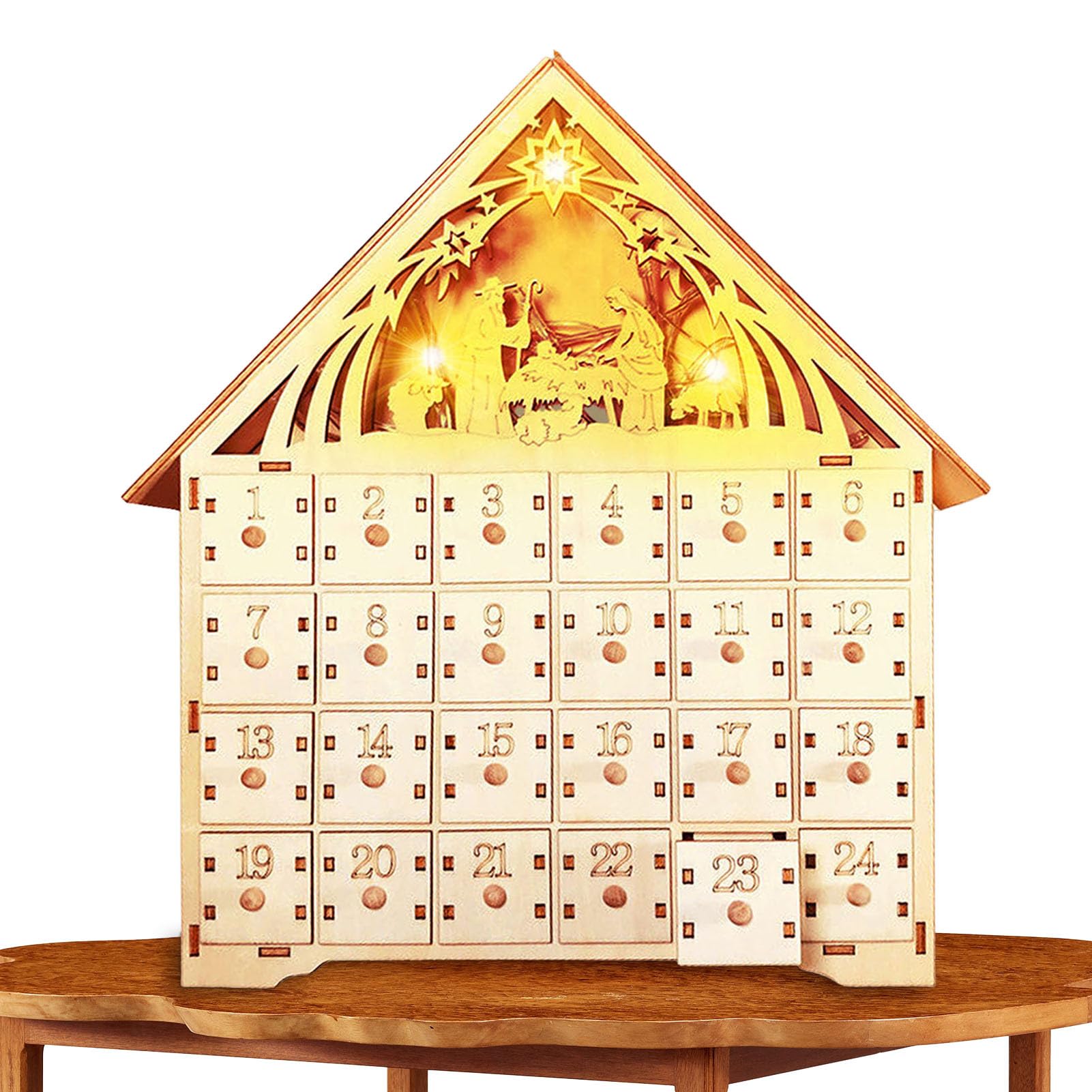 Amazon.co.jp: 木製クリスマスカレンダーカウントダウン、クリスマス