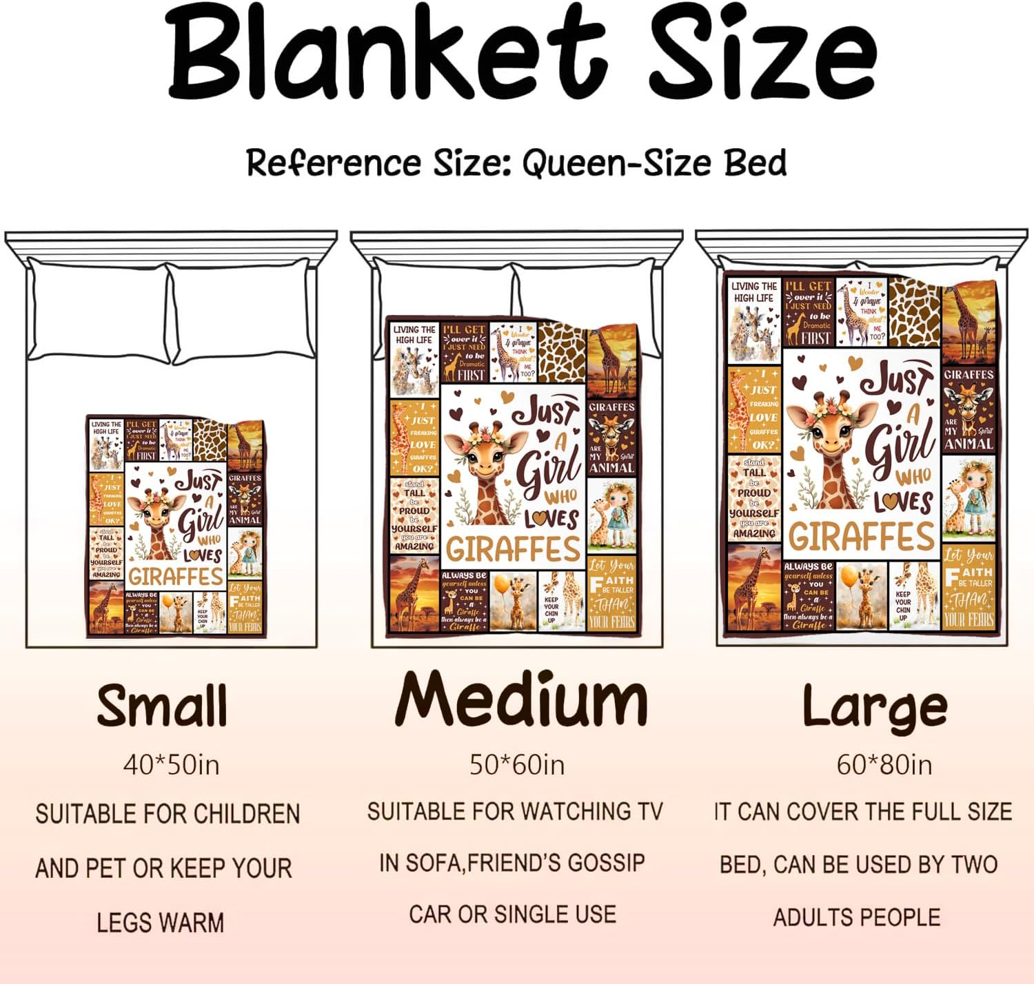 Giraffe Blanket Gifts for Women,Flannel Giraffes Throw Blankets Funny Giraffe Stuff Animal Decor Blanket Giraffes LoversGifts for Adults Kids Girls Boys 50"x40"