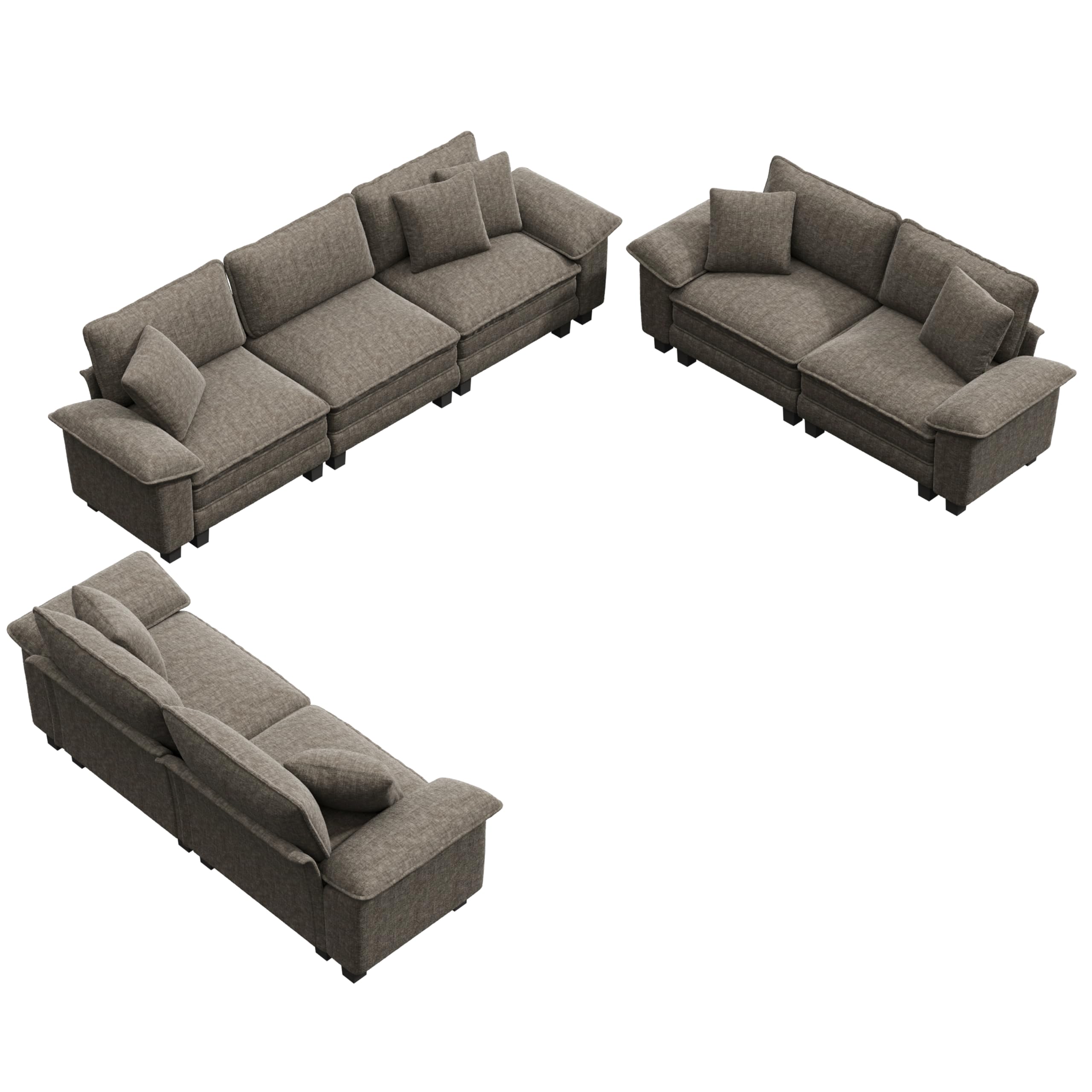 PHI VILLA Cloud Modular Couches Sets, 3 Pieces