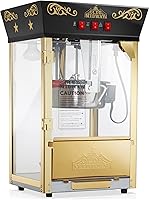 Vista 1 de Olde Midway Máquina Fabricadora de Palomitas de Maíz Estilo Cine con Hervidor de 8 Onzas - Negro, Estilo Vintage para Encimera