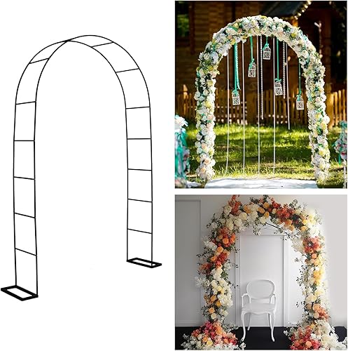 Miniatura 9 de Pérgola de metal de 7.9 pies de alto x 4.6 pies de ancho, se monta libremente 3 tamaños, para varias plantas trepadoras, bodas, jardín, arco,