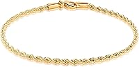 Barzel 18K Gold Plated Braided Rope Anklet for Women - 2.7mm Thick, 10" Long, Hypoallergenic, Made in Brazil