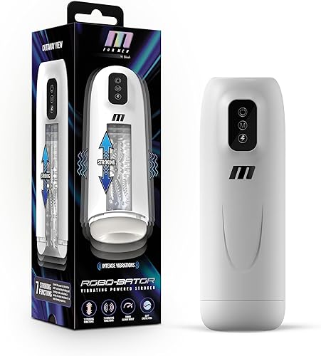 Blush M - Robo-Bator - Masturbador masculino recargable automático vibratorio - Equipado con un toque Turbo Climax Boost - Interior texturizado para