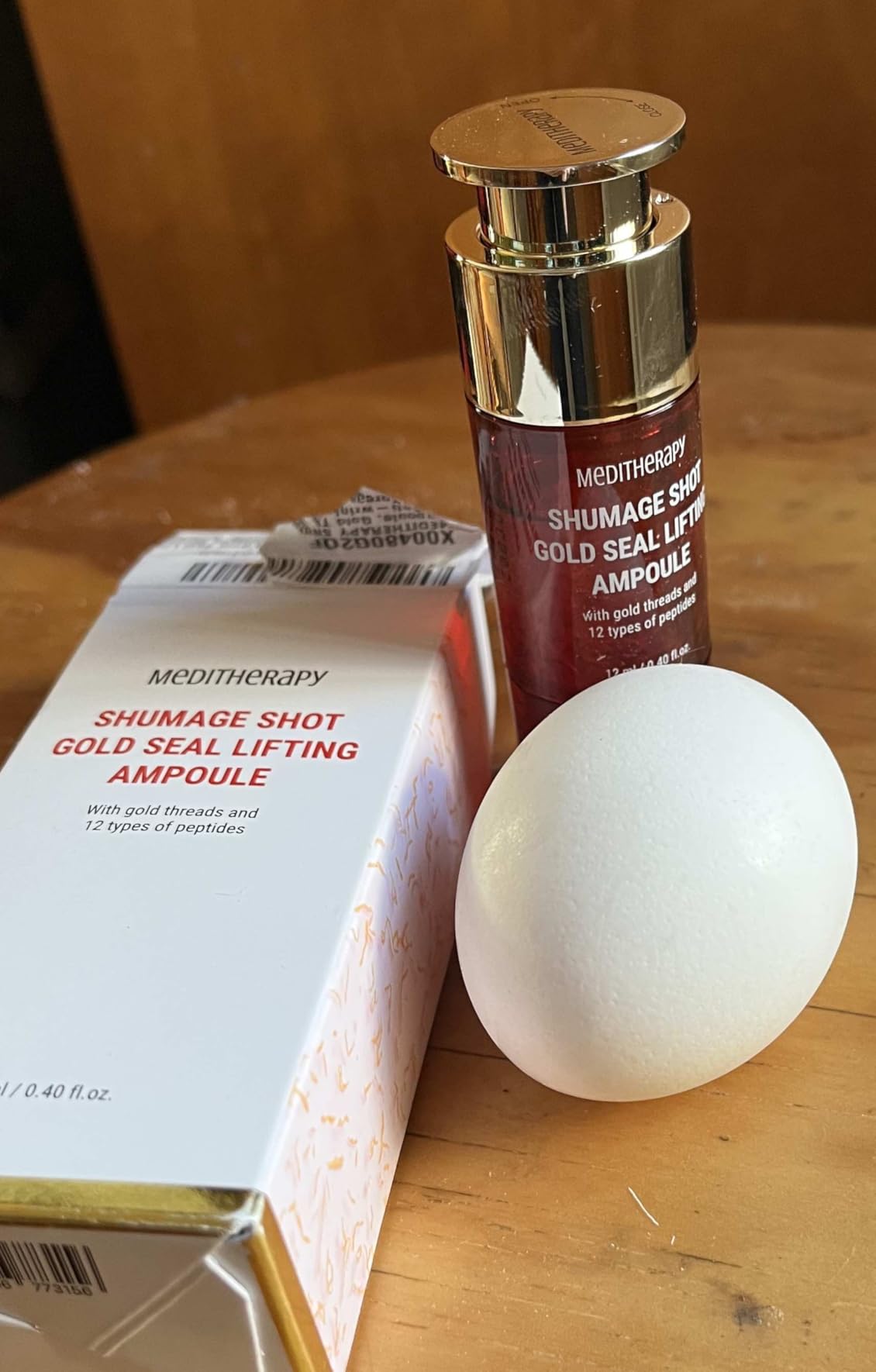 MEDITHERAPY Shumage Shot Gold Seal Lifting Ampoule, Gold Threads and Collagen Serum for Anti-wrinkles, Lifting Ampoule, Glowing Skin, Korean Skincare, 0.4 fl.oz