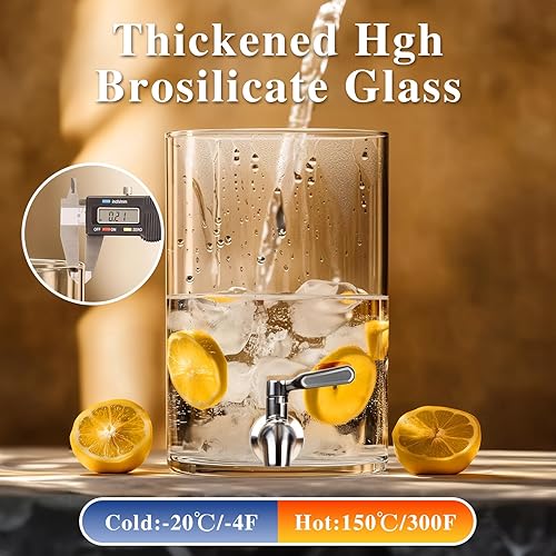 Miniatura 6 de Dispensador de bebidas de 2.1 galones, dispensador de bebidas de vidrio con soporte, dispensadores de bebidas para fiestas, dispensador de bebidas